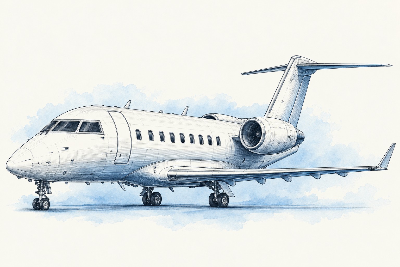Representative Challenger style watercolour illustration